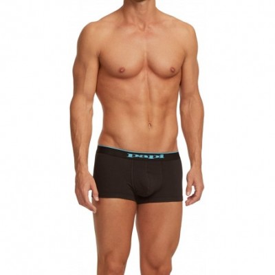 Trunks Men's Stylish Brazilian Solid and Print Trunks (3-Pack of Men's Underwear) - Black/Cobalt/Blue - C711W1OMA6L