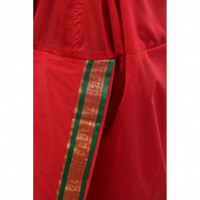 Sleep Sets Ready to Wear Dhoti and Angavastram Set with Woven Golden Border - Bittersweet Red - CO18EIT2940