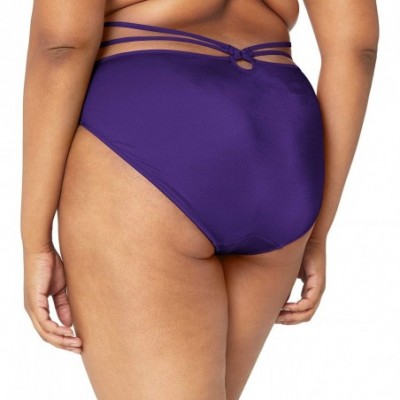 Panties Women's Plus Size Bijou Flirt Strappy Brief - Purple - CT182Q33AER