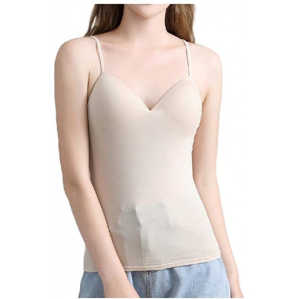 Camisoles & Tanks Womens Sling Modal Cotton Comfort Straps Wirefree Bralette Cami Vest - As2 - CS19D3RHL0C