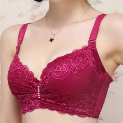 Bras Comfortable Fashion Womens Sexy Push Up Lace Bra Brassiere Underwire Lingerie Underwear D Big Sizes - D - C918SQS4DK8