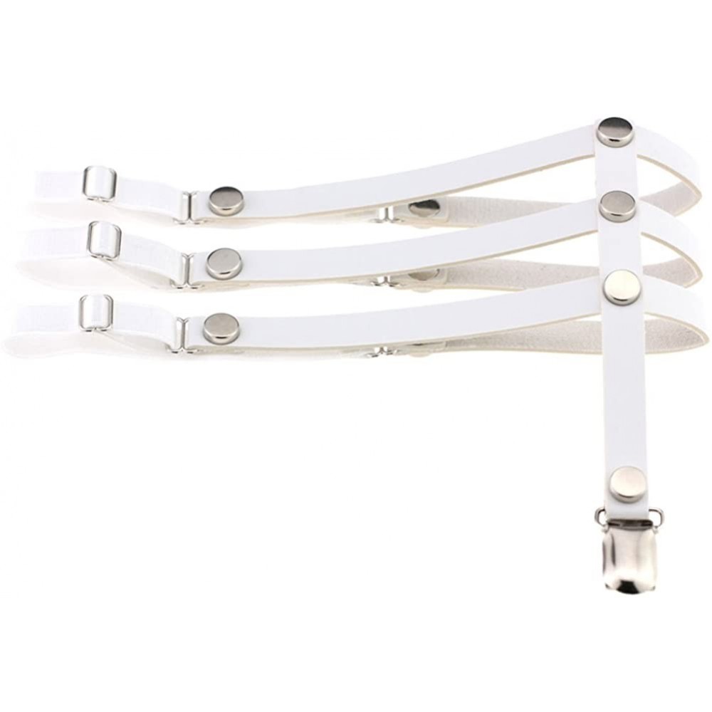 Garters & Garter Belts Punk Strap Garters Elastic Leg Triple Ring Adjustable Suspenders Garter Belt - White - CV186DKUQS5