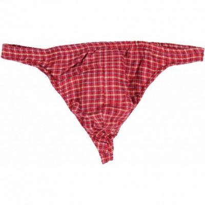 G-Strings & Thongs Mens Flannel Thong- RED- X-Large - C818XH0YUIR