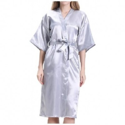 Robes Womens Bridesmaid Charmeuse Wrap Towels 1/2 Long Sleeve Loungewear AS1 M - As1 - C419DCU46EQ