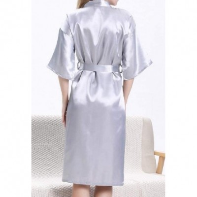 Robes Womens Bridesmaid Charmeuse Wrap Towels 1/2 Long Sleeve Loungewear AS1 M - As1 - C419DCU46EQ