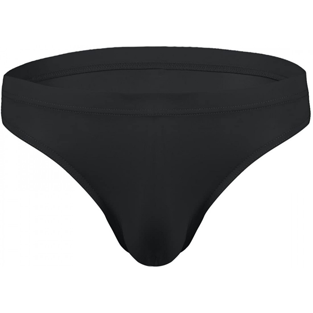 G-Strings & Thongs Mens Ice Silk Ultra-Thin Breathable Big Boxer Briefs Underwear Sexy Jockstrap - Black - CV18GOHQOOH