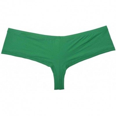 Bikinis Men's Brazilain Bikini Brief Underwear Exotic Booty Short Half Cover Back Boxers - 3-pack Green - C219GYD2RZG