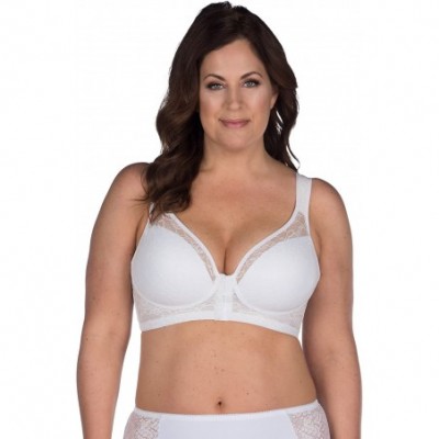 Bras Women's Lace Covered Wirefree Posture Bra The Grace - Bright White - CL18U5LK3CS