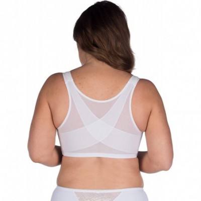 Bras Women's Lace Covered Wirefree Posture Bra The Grace - Bright White - CL18U5LK3CS