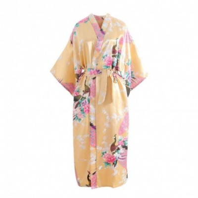 Robes Erotic Underwear Women Sexy Print Blossom Kimono Dressing Gown Bath Robe Lingerie Nightdress Women's Printed Kimono Gow...