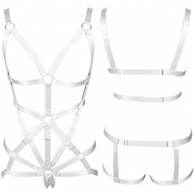 Bras Full Body Harness Women Bra Lingerie Harness Bras Strappy Bralette for Women - White - CE196WX0ELI