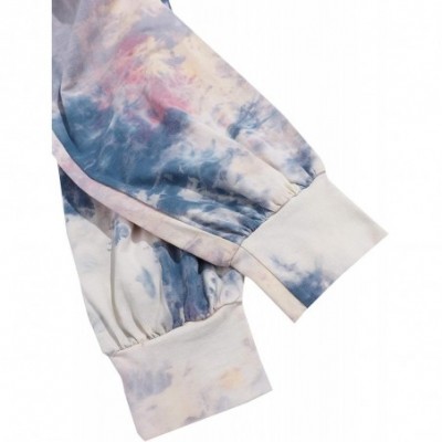 Sets Women's Tie Dye Round Neck Long Sleeve Tee and Pants Pajama Set - Tie Dye-2 - CG1905EQEAU